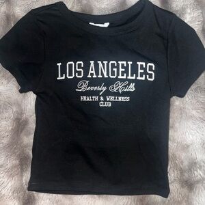 Los Angeles Beverly Hills Black Crop Top